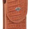 White Diamond Funda Cocodrilo Leather Cell Phone Case - Cognac -Guadalajara Western Wear whitediamand1310