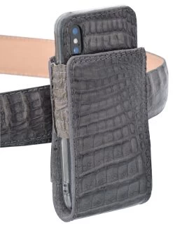 IPhone Plus Genuine Caiman Leather Cell Phone Holster